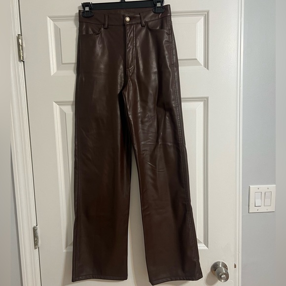 Garage brown faux leather pants - Picture 2 of 7